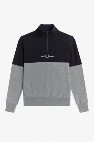 Sweat-shirts à demi-fermeture éclair et blocs de couleurs