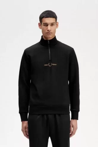 Sweat-shirts à demi-zip et double imprimé graphique pour homme
