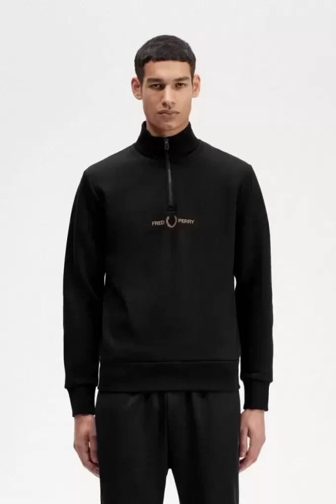 Sweat-shirts à demi-zip et double imprimé graphique pour homme