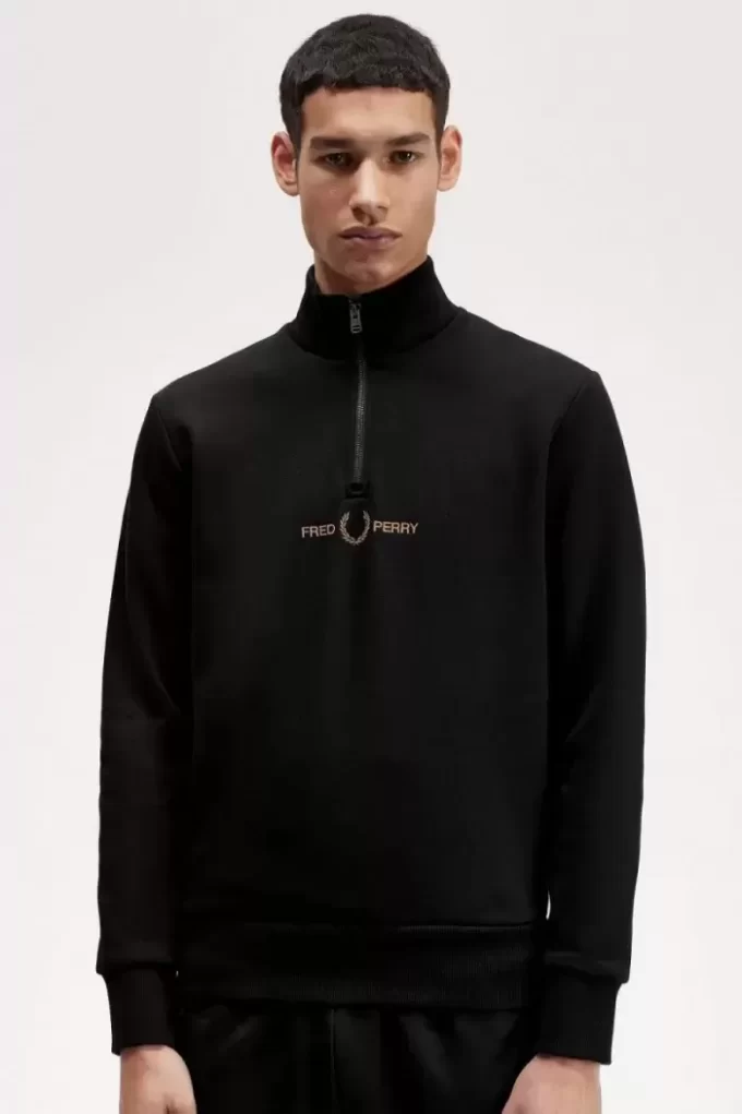 Sweat-shirts à demi-zip et double imprimé graphique pour homme