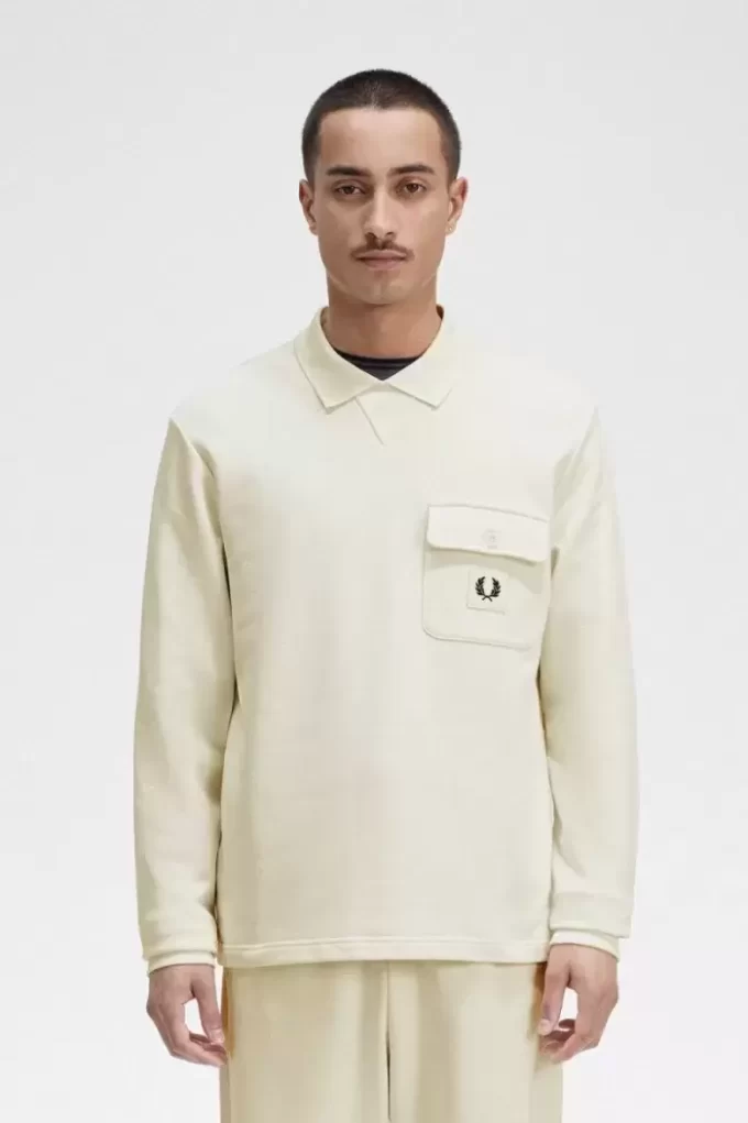 Sweat-shirts à manches longues et à revers bouclé pour homme