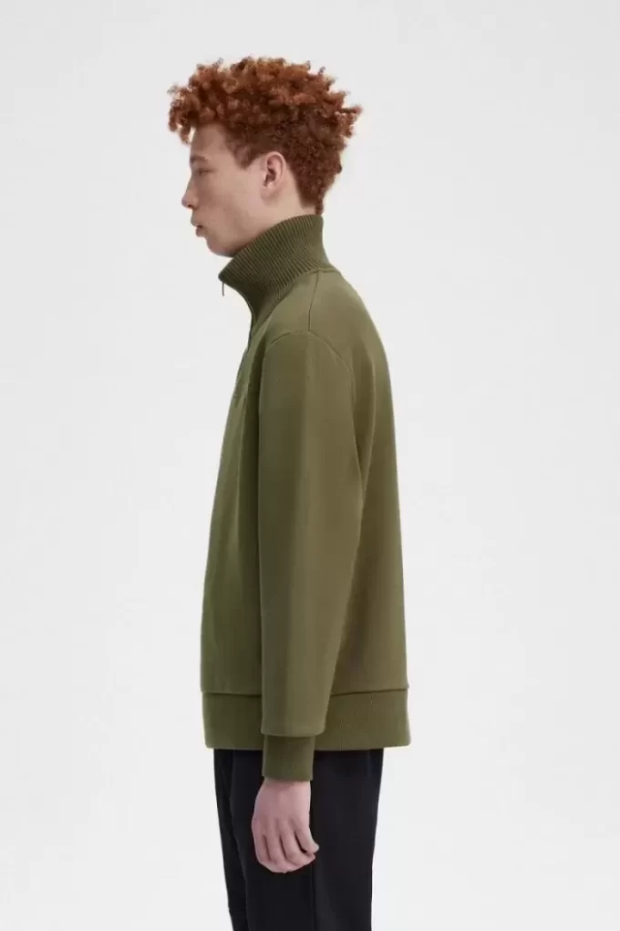 Sweat-shirts pour hommes à col zippé et bordure tricotée