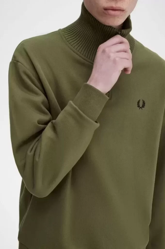 Sweat-shirts pour hommes à col zippé et bordure tricotée
