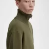 Sweat-shirts pour hommes à col zippé et bordure tricotée