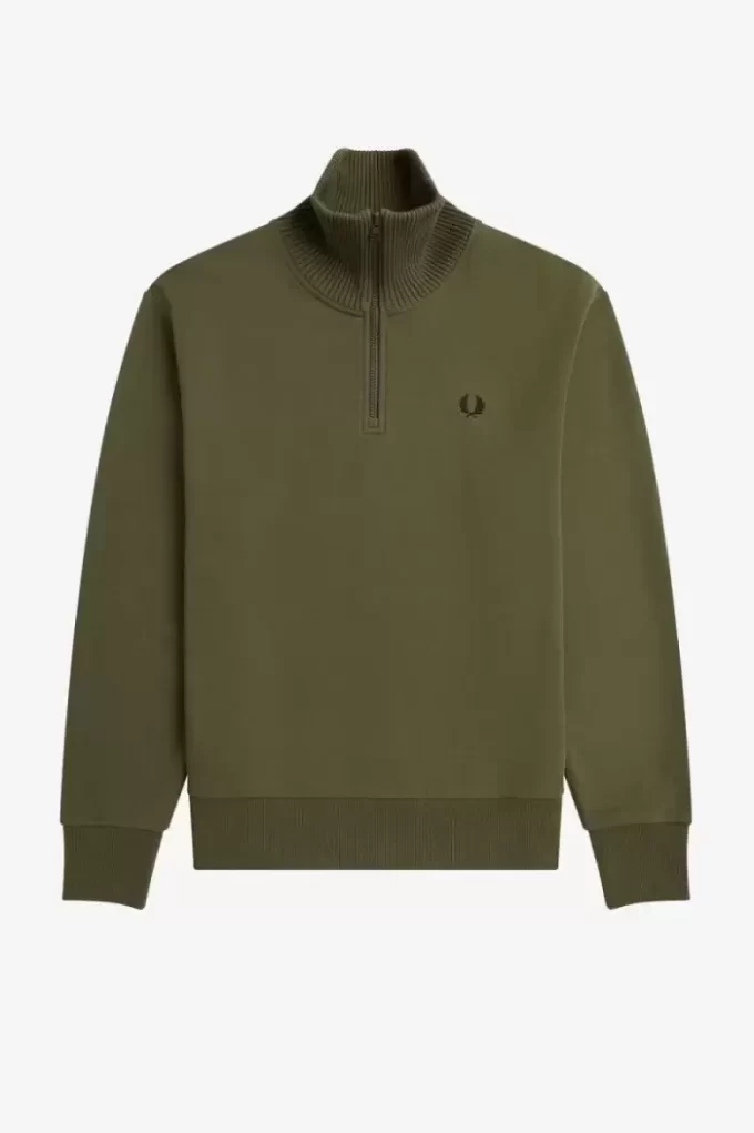 Sweat-shirts pour hommes à col zippé et bordure tricotée