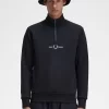 Sweats brodés à demi-zip pour hommes