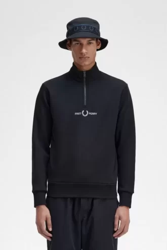 Sweats brodés à demi-zip pour hommes