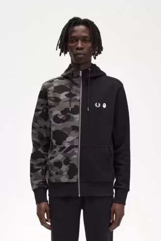 Sweats à capuche zippés contrastés pour hommes