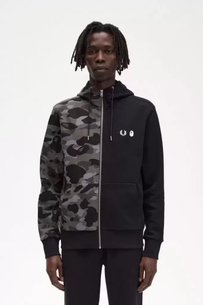 Sweats à capuche zippés contrastés pour hommes