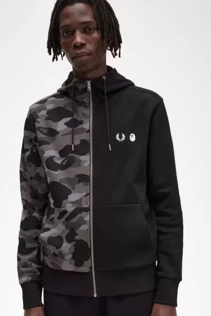 Sweats à capuche zippés contrastés pour hommes