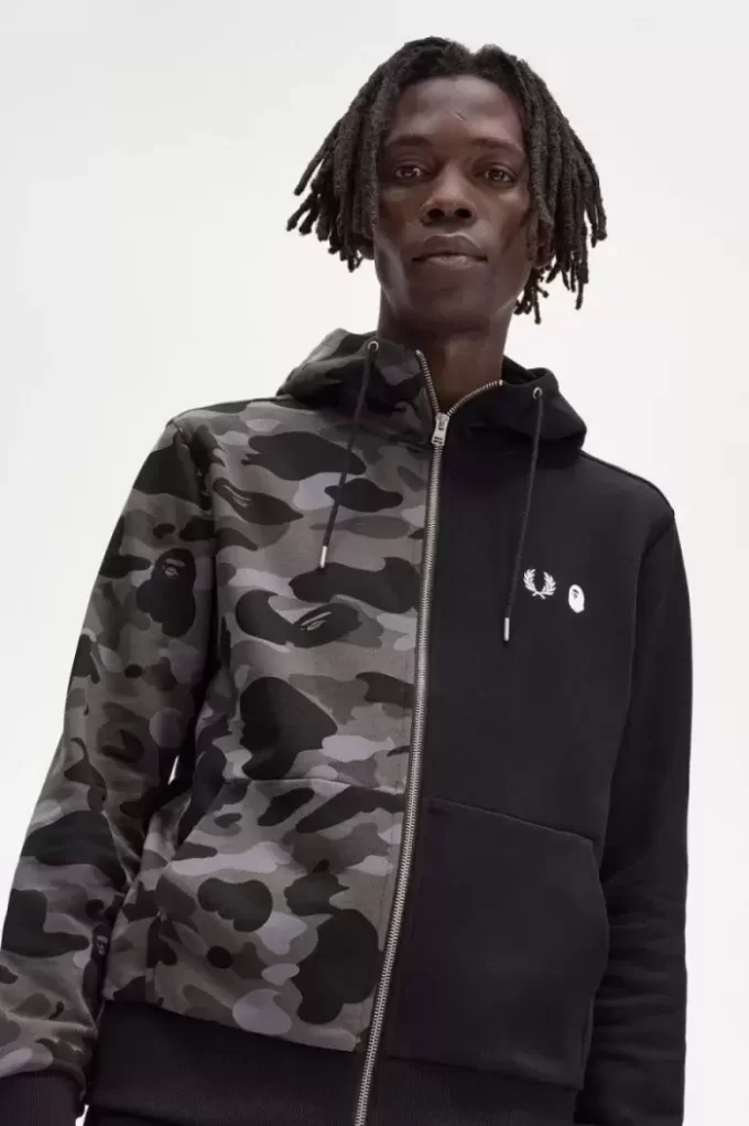 Sweats à capuche zippés contrastés pour hommes