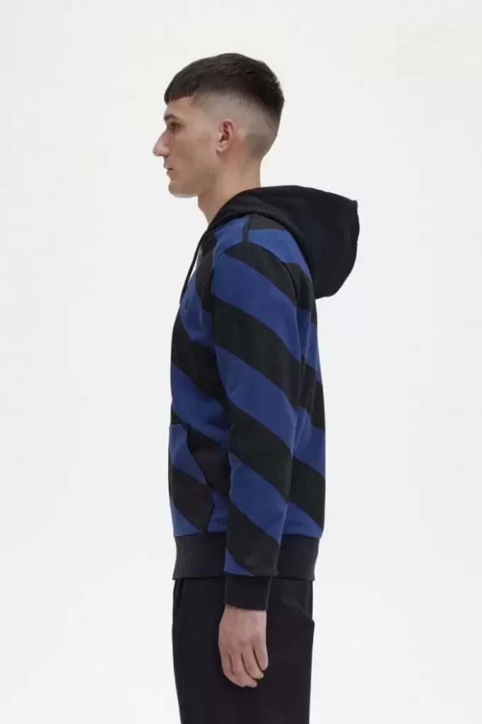 Sweats à capuche zippés à rayures pour hommes