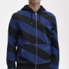 Sweats à capuche zippés à rayures pour hommes