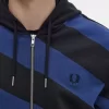 Sweats à capuche zippés à rayures pour hommes