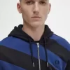Sweats à capuche zippés à rayures pour hommes