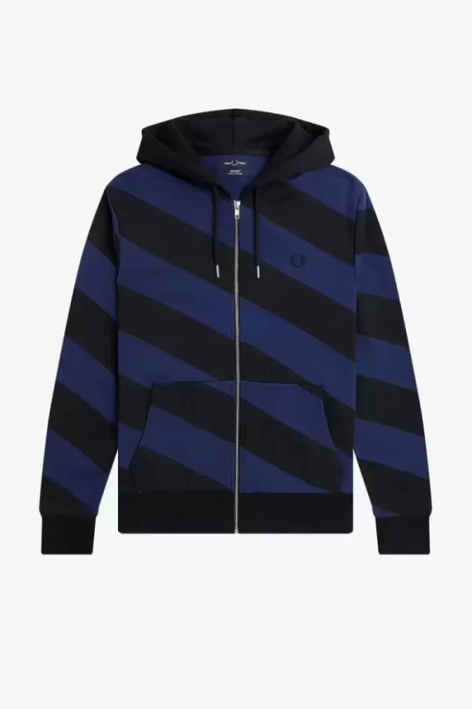 Sweats à capuche zippés à rayures pour hommes