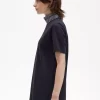 T-shirt col montant à bordure jacquard pour femme