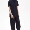 T-shirt col montant à bordure jacquard pour femme