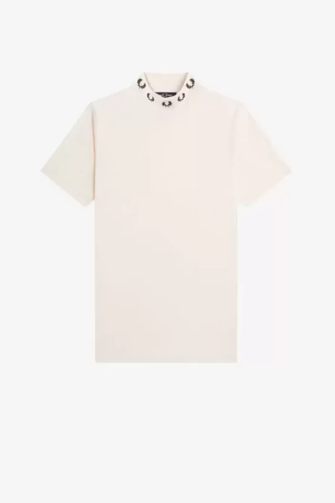 T-shirt col montant pour femme avec couronne de laurier