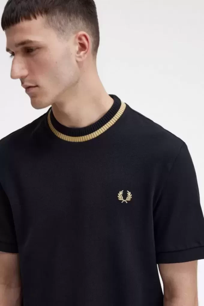 T-shirt col rond piqué pour homme