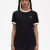 T-shirt femme à bandes contrastantes