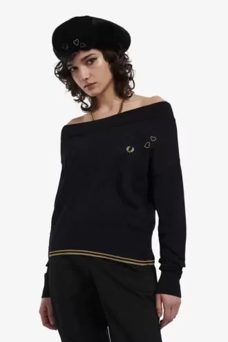 T-shirt femme en tricot à épaules dénudées