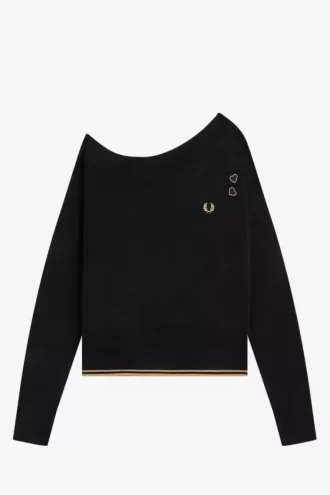T-shirt femme en tricot à épaules dénudées