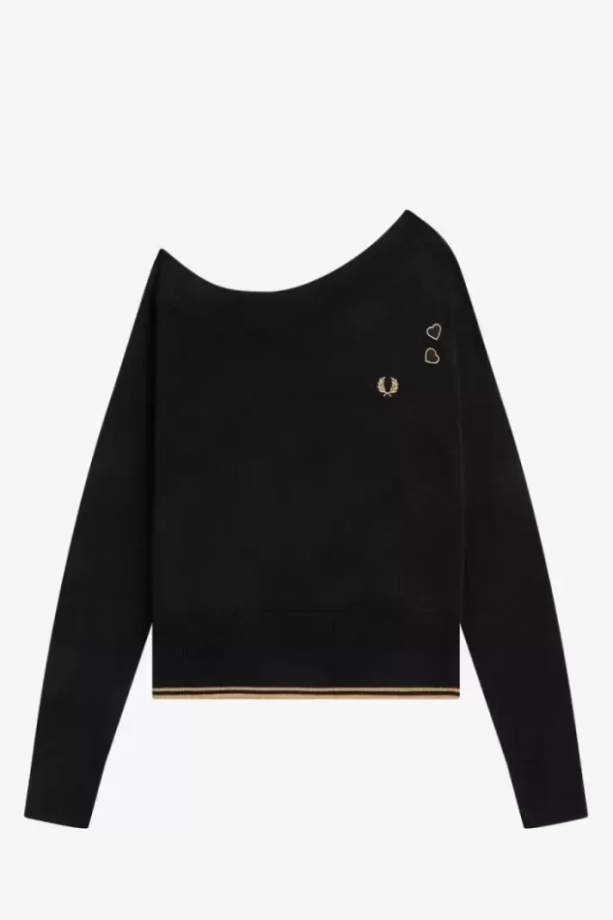 T-shirt femme en tricot à épaules dénudées
