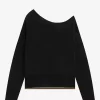 T-shirt femme en tricot à épaules dénudées