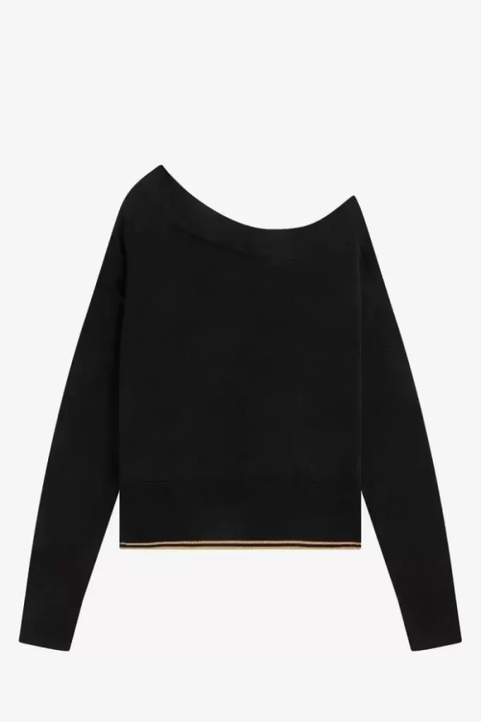 T-shirt femme en tricot à épaules dénudées