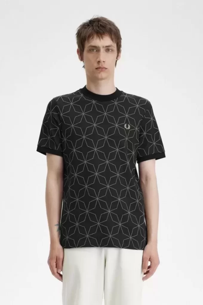T-shirt géométrique pour homme