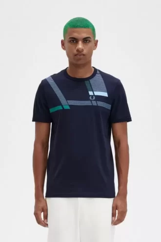 T-shirt imprimé Glitch pour homme