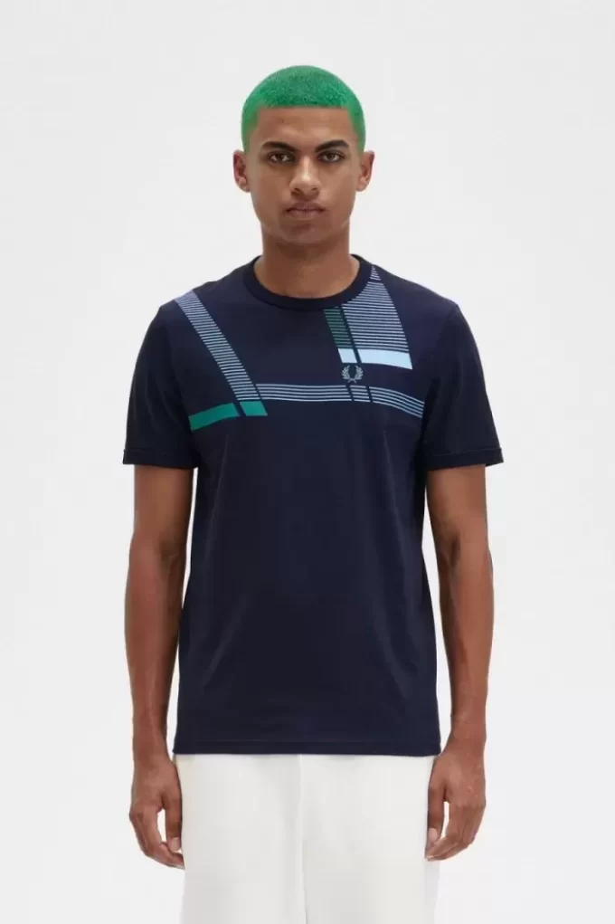 T-shirt imprimé Glitch pour homme