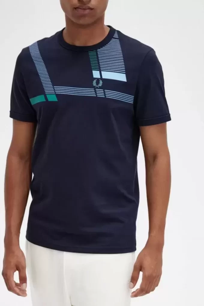 T-shirt imprimé Glitch pour homme