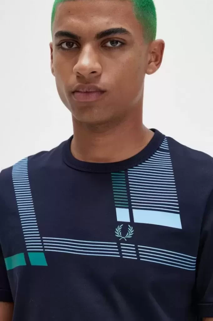 T-shirt imprimé Glitch pour homme