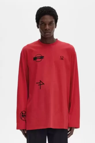 T-shirt imprimé à manches longues pour homme