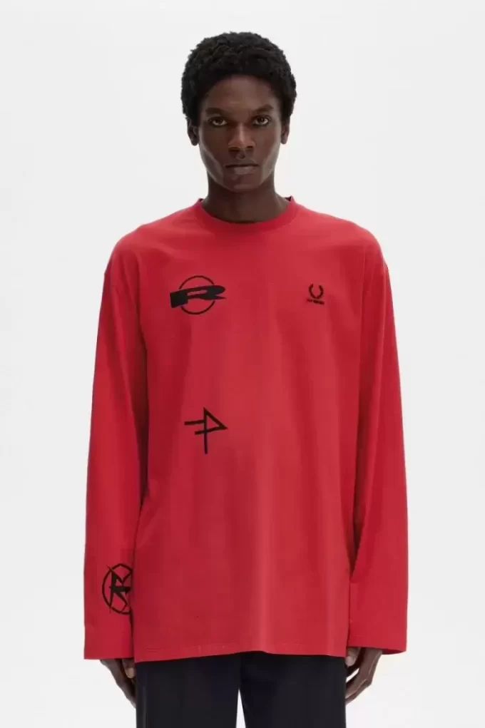 T-shirt imprimé à manches longues pour homme