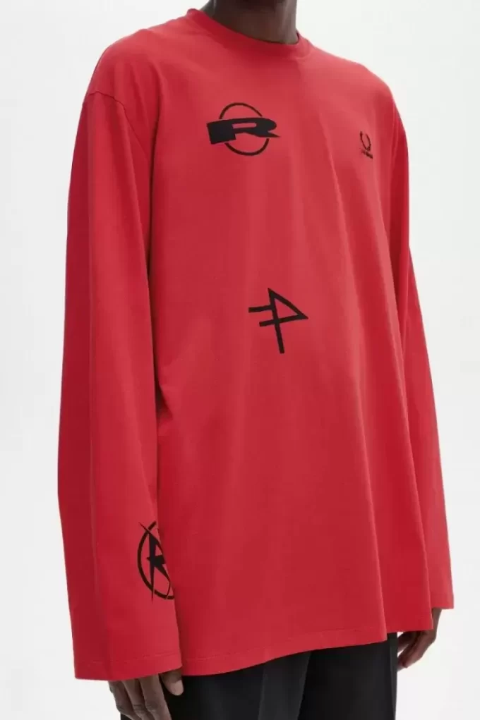 T-shirt imprimé à manches longues pour homme