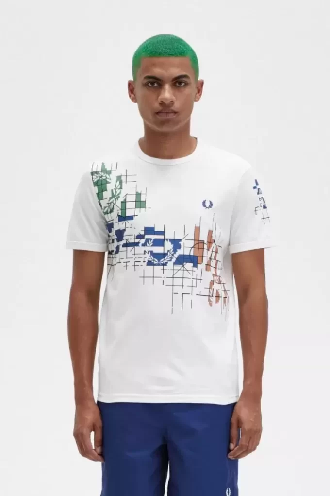 T-shirt à imprimé quadrillé pour homme