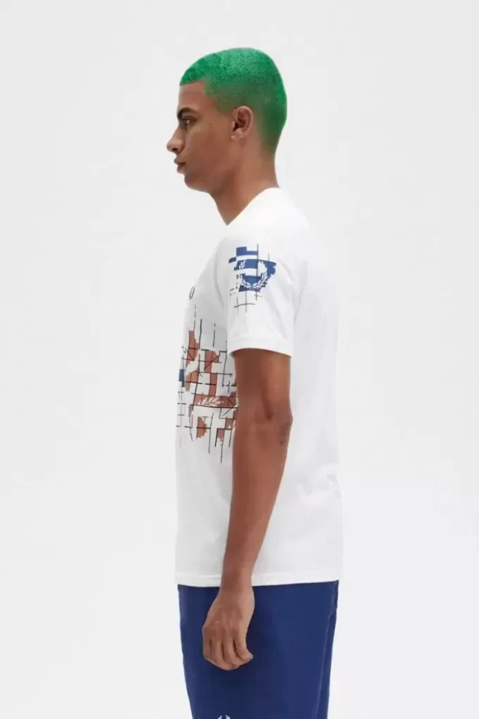T-shirt à imprimé quadrillé pour homme