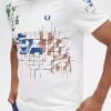 T-shirt à imprimé quadrillé pour homme