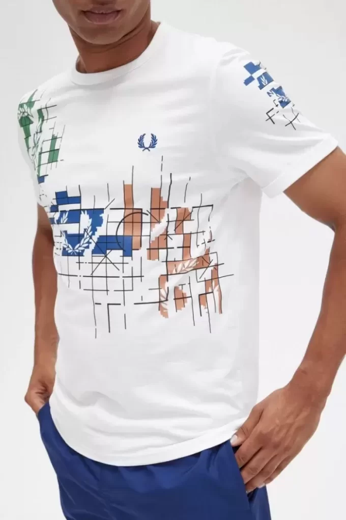 T-shirt à imprimé quadrillé pour homme