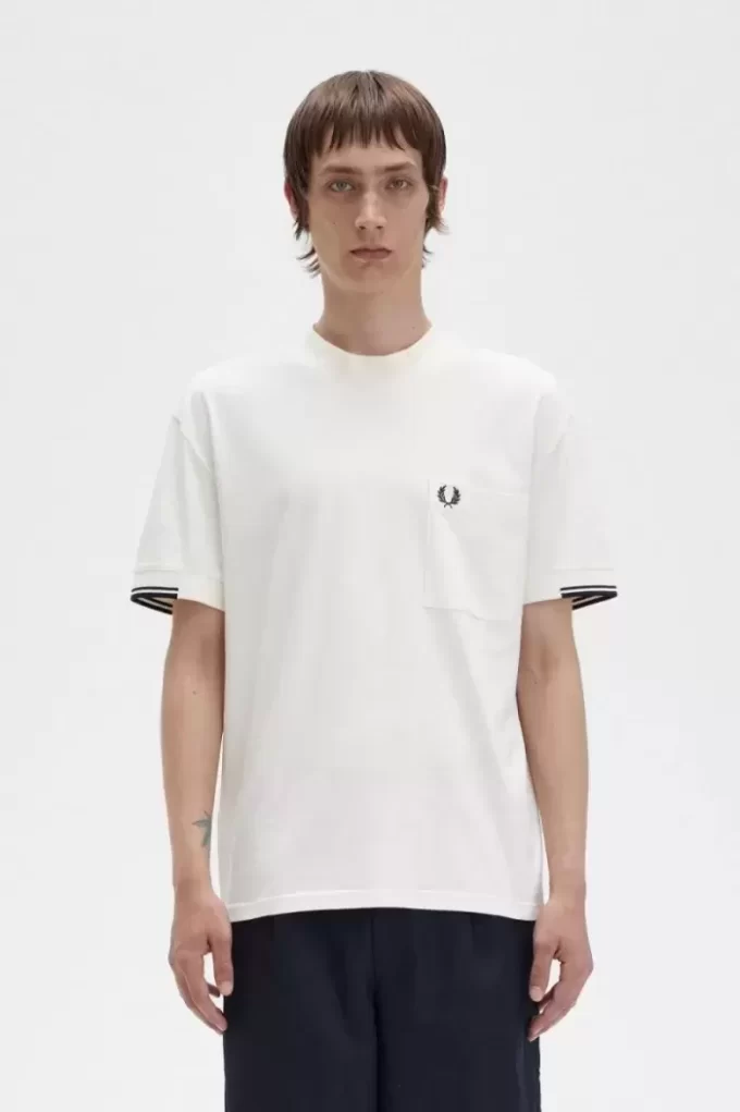 T-shirt à manches à liseré pour homme
