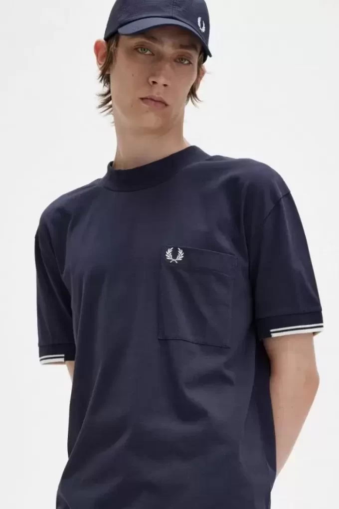 T-shirt à manches à liseré pour homme