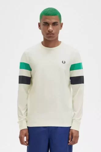 T-shirt à manches longues et empiècements pour homme