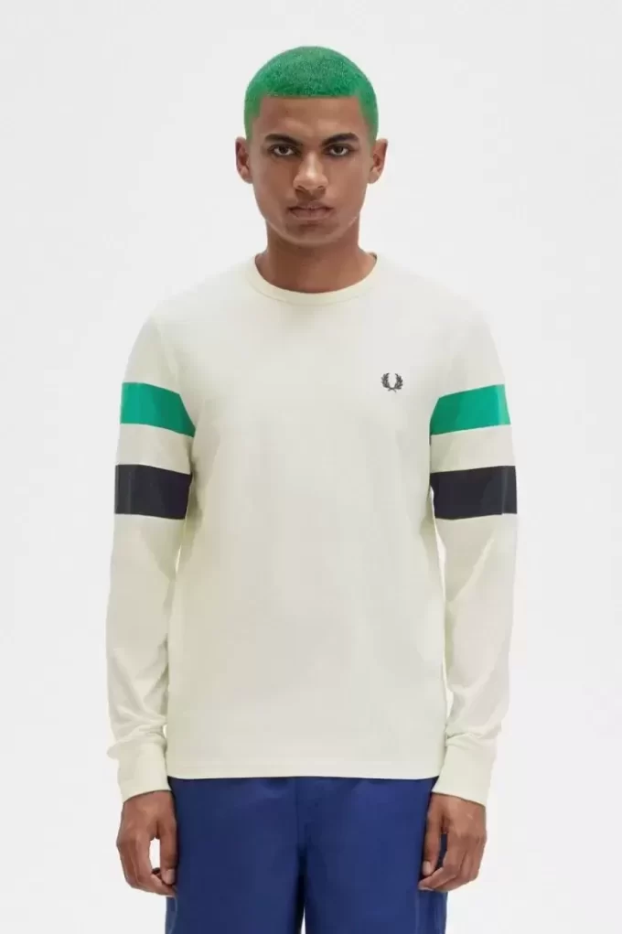 T-shirt à manches longues et empiècements pour homme
