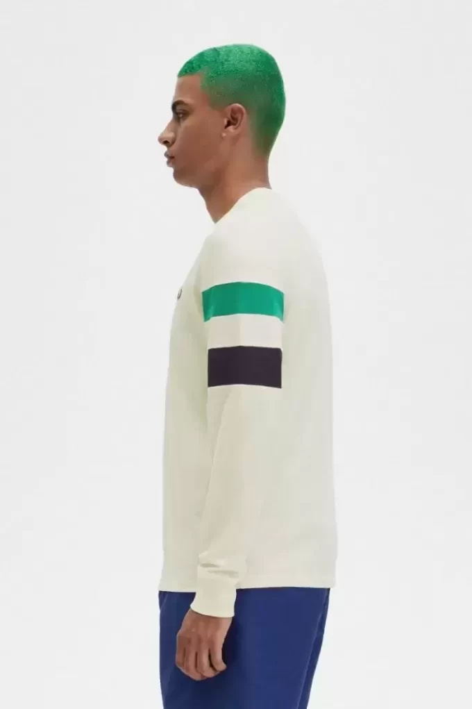 T-shirt à manches longues et empiècements pour homme