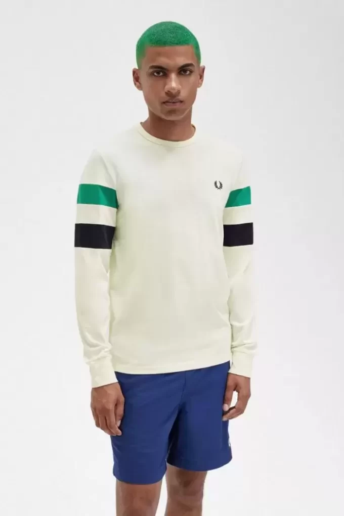 T-shirt à manches longues et empiècements pour homme
