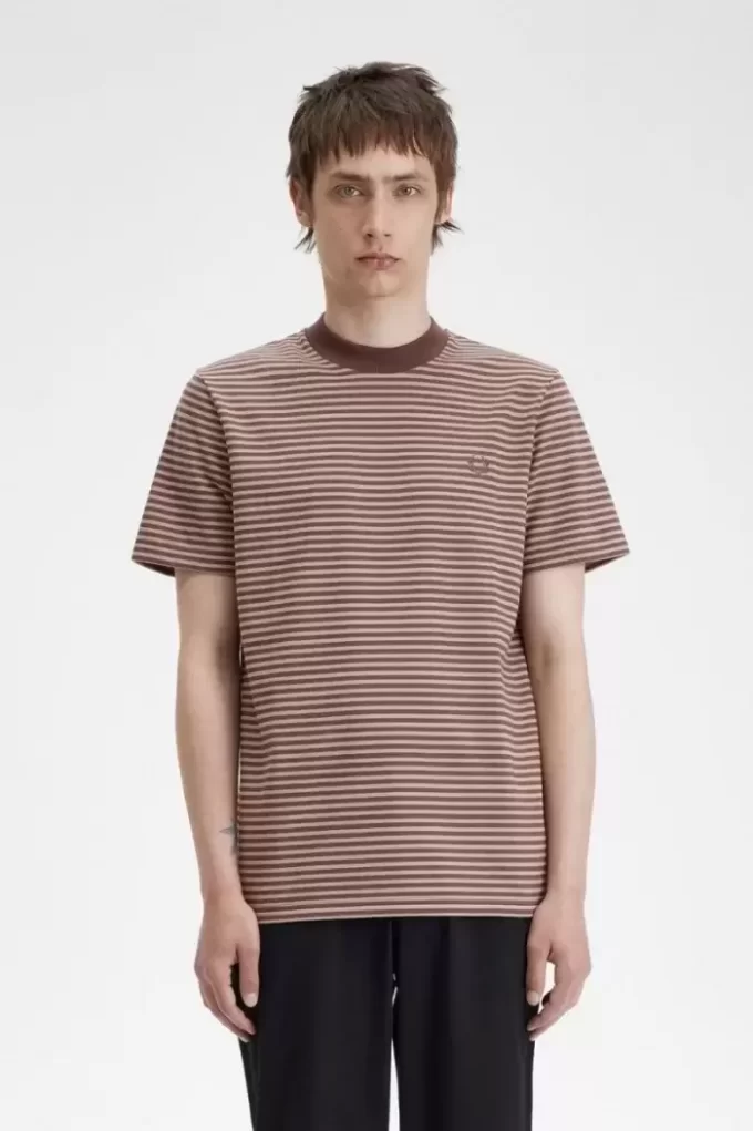 T-shirt épais à fines rayures pour homme