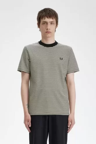T-shirt épais à fines rayures pour homme